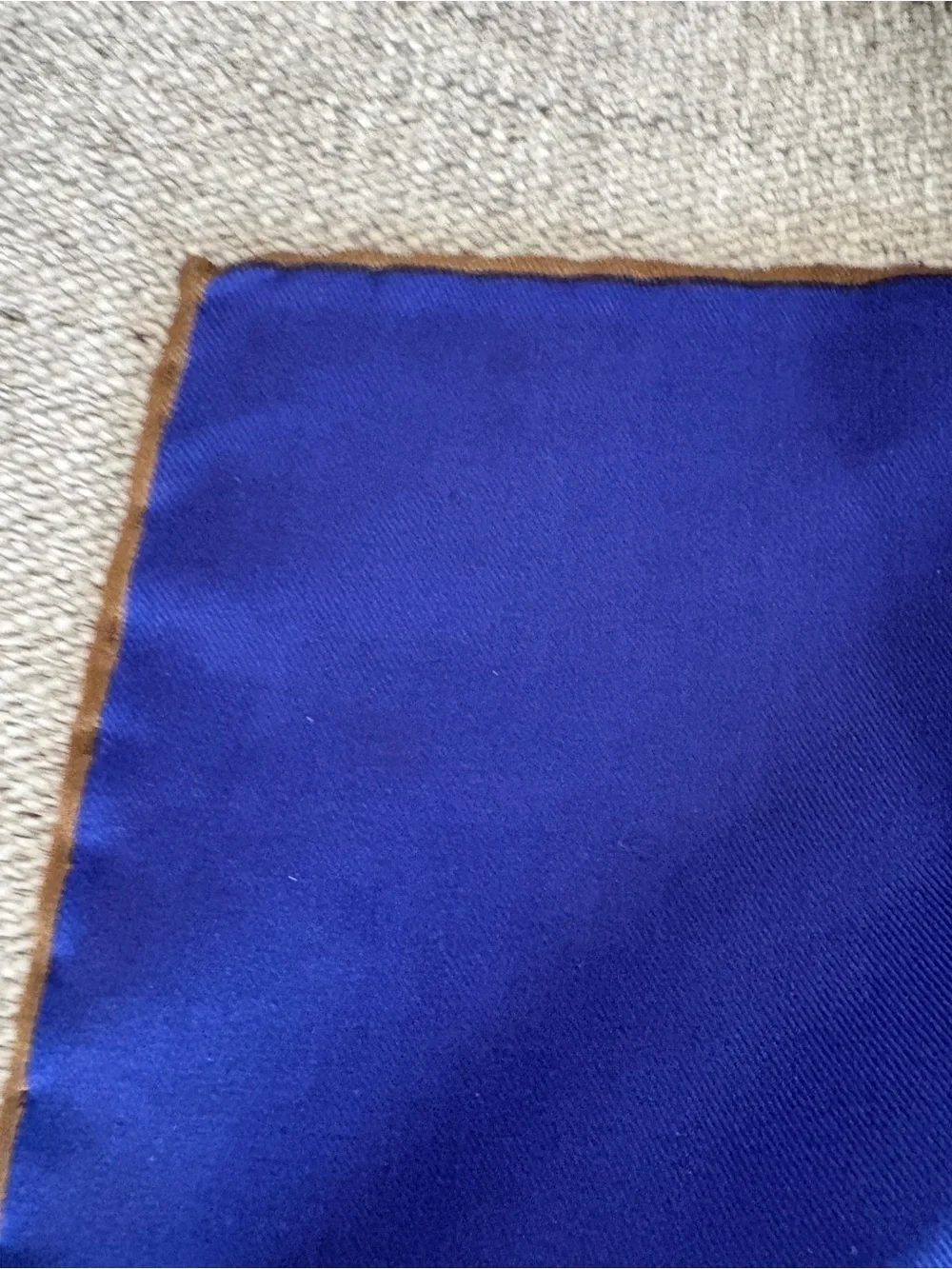 Vintage Schiaparelli Silk Scarf in Royal Blue, Black and Brown